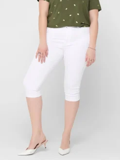 Clearance CARAUGUSTA Høj talje Skinny fit Denim-shorts Dame Shorts|Bukser