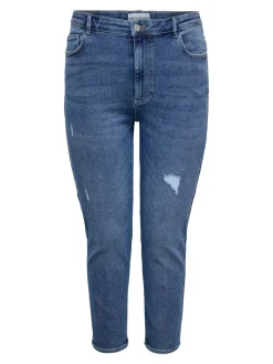 Discount CARCATWALK Høj talje Mom fit Ankellængde Jeans Dame Jeans|Jeans