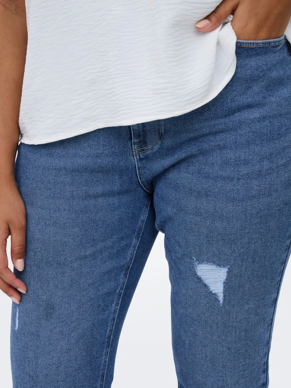 Discount CARCATWALK Høj talje Mom fit Ankellængde Jeans Dame Jeans|Jeans