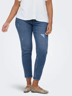 Discount CARCATWALK Høj talje Mom fit Ankellængde Jeans Dame Jeans|Jeans