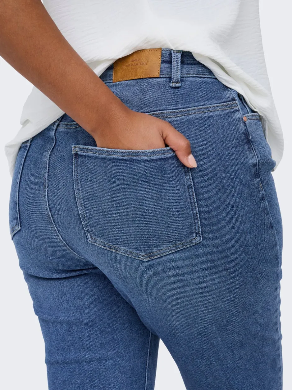 Discount CARCATWALK Høj talje Mom fit Ankellængde Jeans Dame Jeans|Jeans