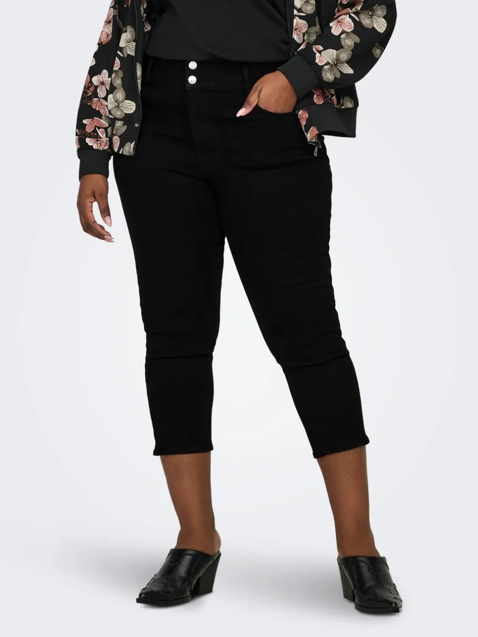 Online CARCRUZ Høj talje Skinny fit Cropped Jeans Dame Jeans|Jeans