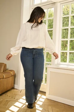 Hot CARCYPRESS Høj talje Flared fit Ankellængde Jeans Dame Jeans|Jeans