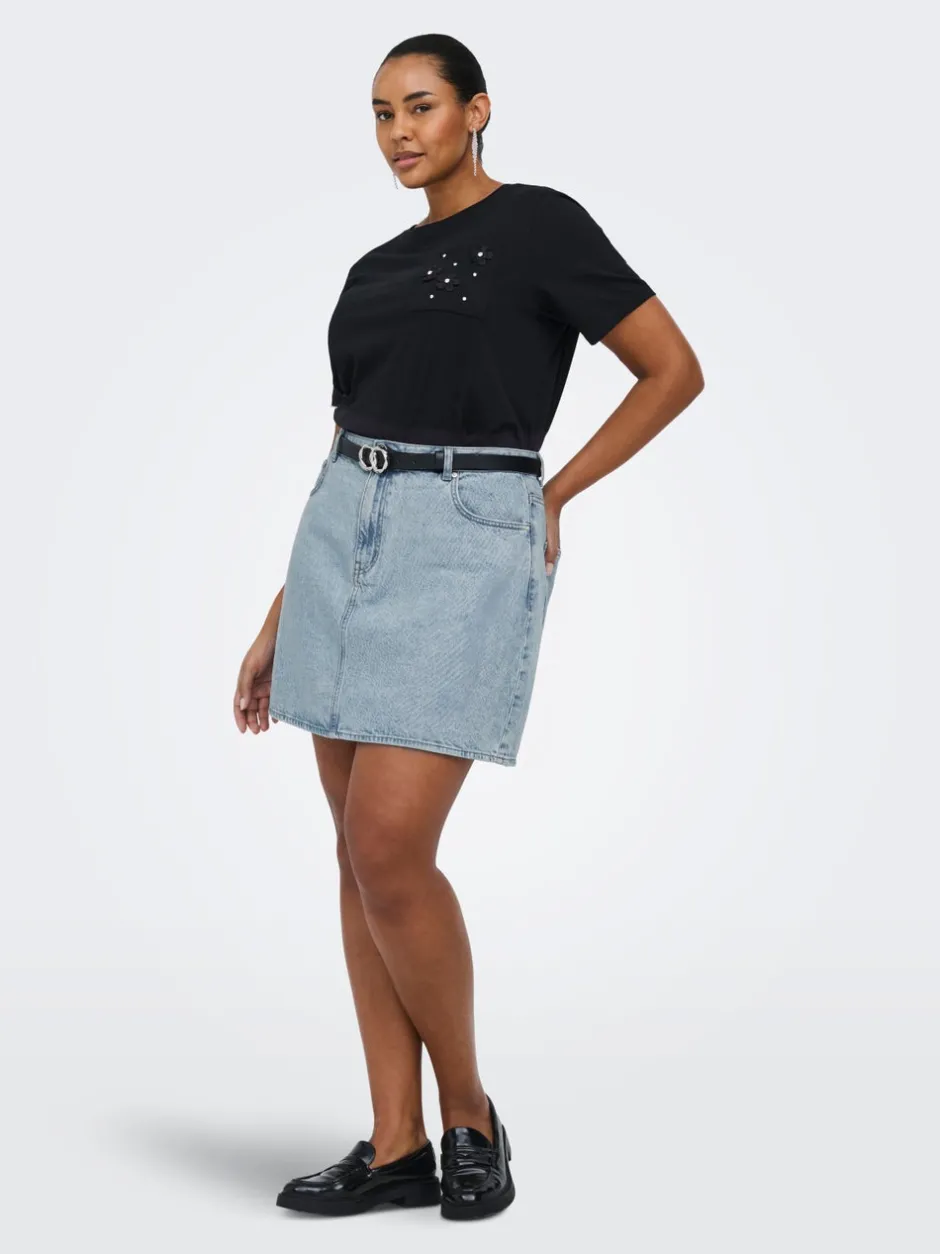 Online CAREDEN Denim Denim-nederdel Kort nederdel Dame Nederdele|Denimnederdele