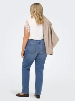 Discount CAREMILY Høj talje Straight fit Ankellængde Jeans Dame Jeans|Jeans