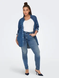 Online CARFOREVER Høj talje Skinny fit Jeans Dame Jeans|Jeans