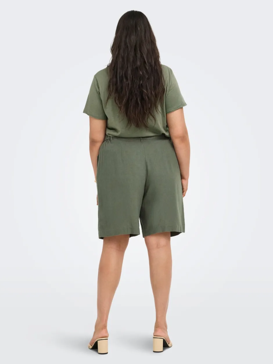 Discount CARGOA Loose fit Hør Figursyede shorts Dame Shorts