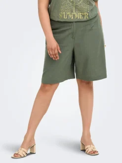 Discount CARGOA Loose fit Hør Figursyede shorts Dame Shorts