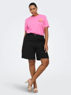 Clearance CARGOA Loose fit Hør Figursyede shorts Dame Shorts