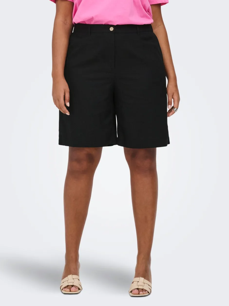 Clearance CARGOA Loose fit Hør Figursyede shorts Dame Shorts