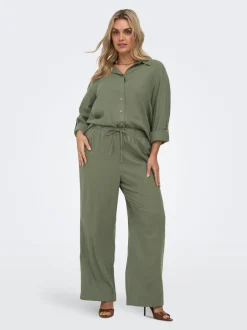 Discount CARGOA Straight fit Hør Bukser Dame Bukser