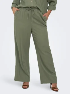 Discount CARGOA Straight fit Hør Bukser Dame Bukser