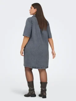Best CARGRY Kort kjole Dame Kjoler|Double Denim
