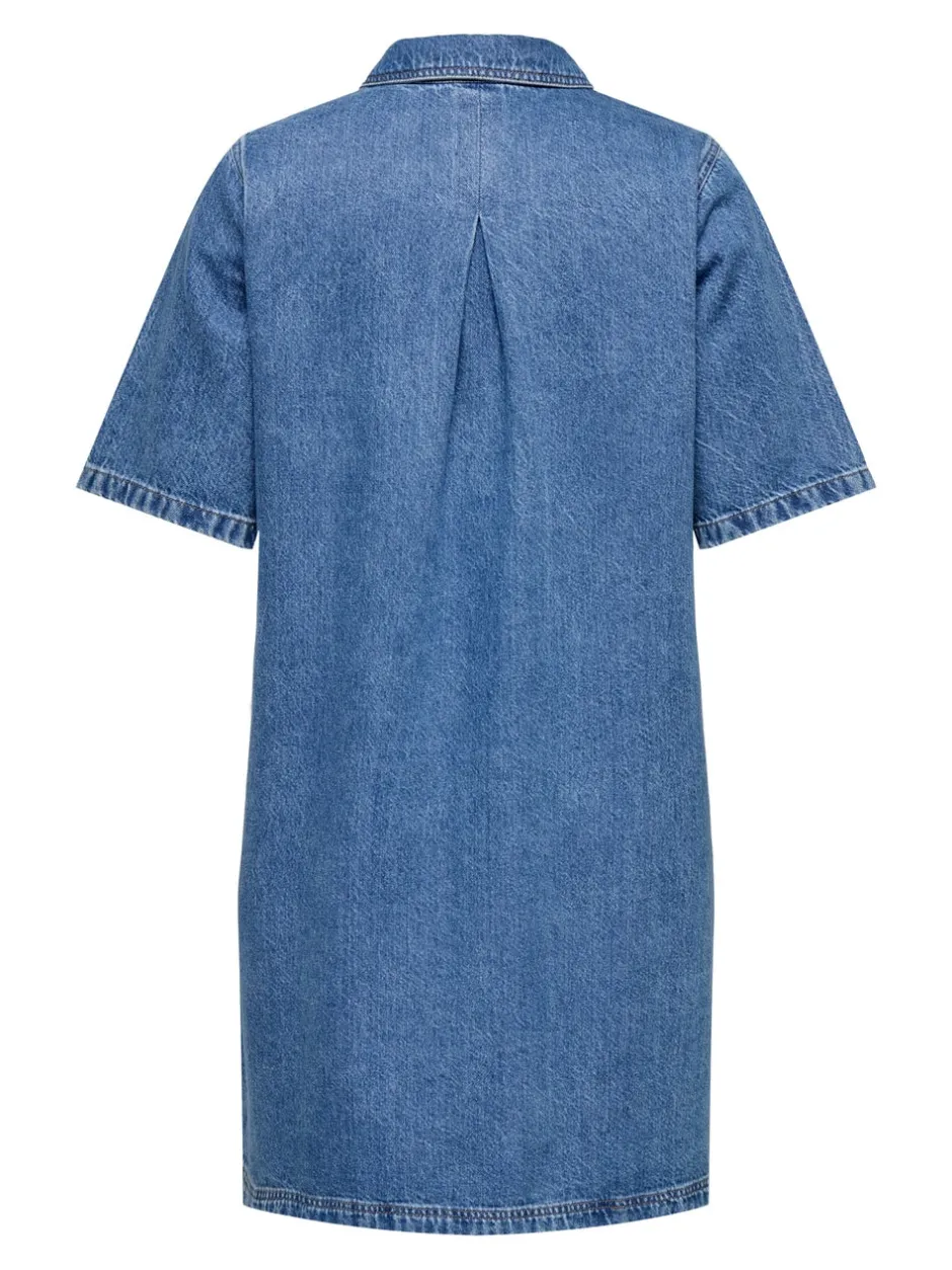Clearance CARGRY Kort kjole Dame Kjoler|Double Denim