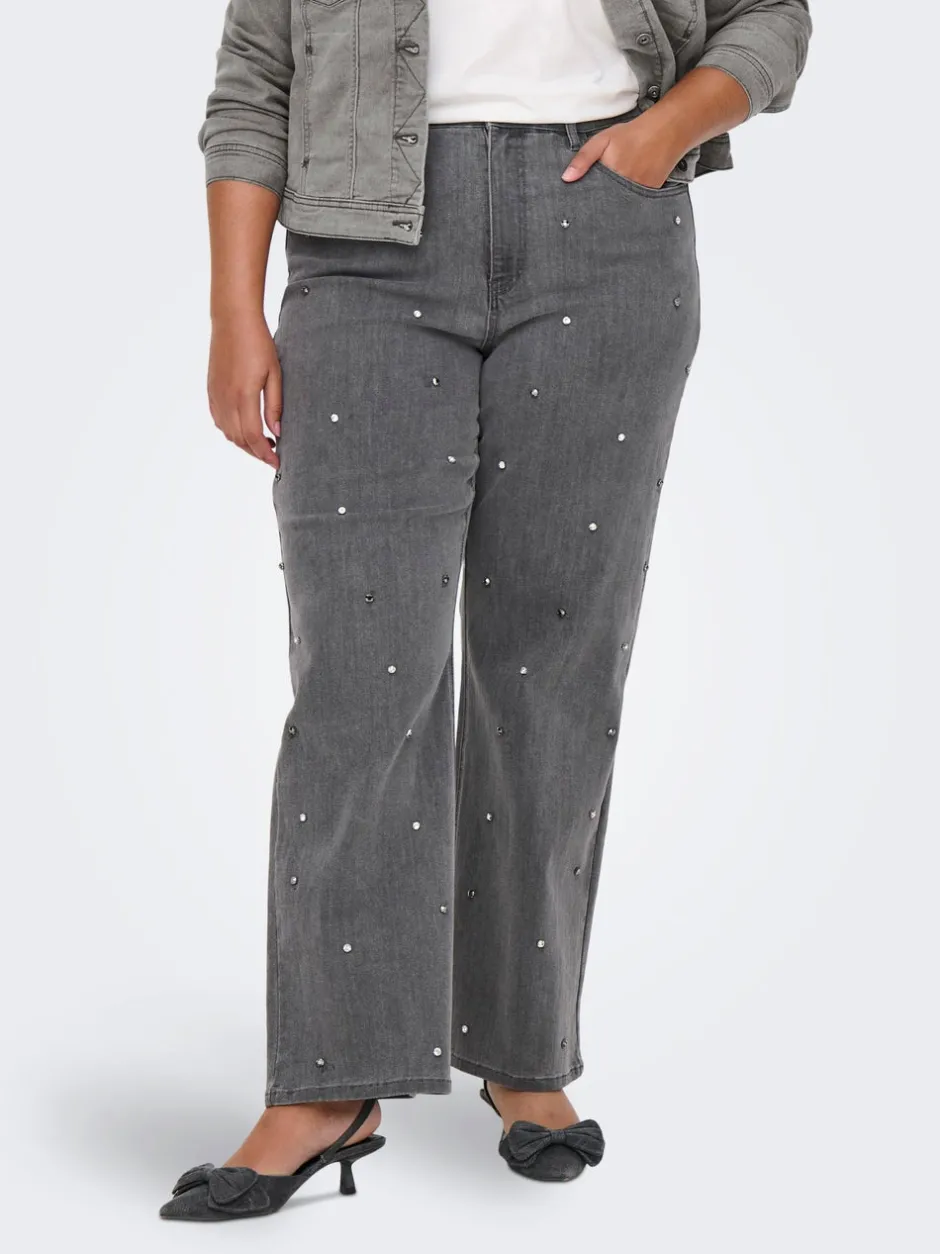 Discount CARHOPE Høj talje Wide leg fit Jeans Dame Jeans|Jeans