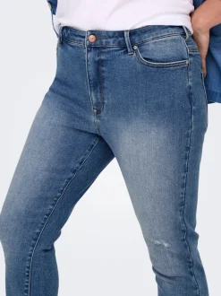 Outlet CARICONIC Høj talje Skinny fit Ankellængde Jeans Dame Jeans|Jeans