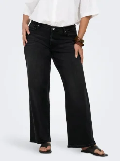 Clearance CARJULLES Lav talje Wide leg fit Jeans Dame Jeans|Jeans