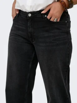 Clearance CARJULLES Lav talje Wide leg fit Jeans Dame Jeans|Jeans