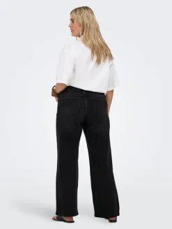 Clearance CARJULLES Lav talje Wide leg fit Jeans Dame Jeans|Jeans