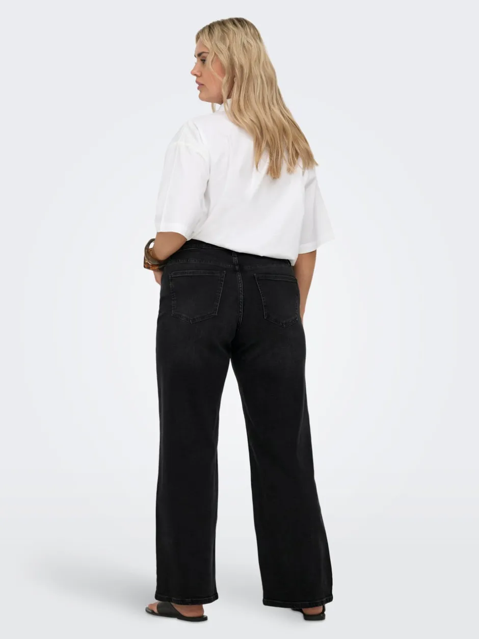 Clearance CARJULLES Lav talje Wide leg fit Jeans Dame Jeans|Jeans