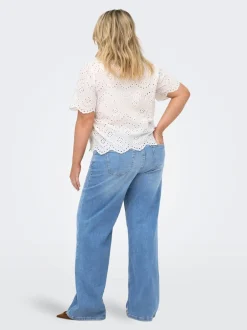 Discount CARJULLES Lav talje Wide leg fit Jeans Dame Jeans|Jeans