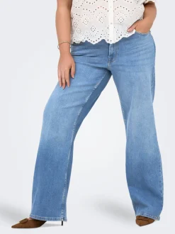 Discount CARJULLES Lav talje Wide leg fit Jeans Dame Jeans|Jeans
