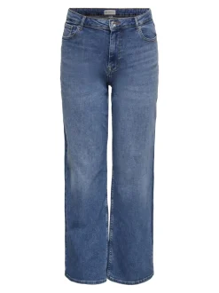 Best CARJULLES Mellemhøj talje Wide leg fit Jeans Dame Jeans|Jeans