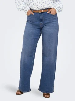 Best CARJULLES Mellemhøj talje Wide leg fit Jeans Dame Jeans|Jeans