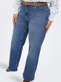 Best CARJULLES Mellemhøj talje Wide leg fit Jeans Dame Jeans|Jeans