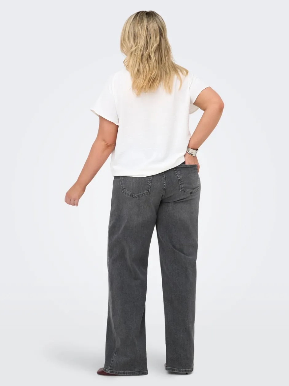 Clearance CARJULLES Mellemhøj talje Wide leg fit Jeans Dame Jeans|Jeans
