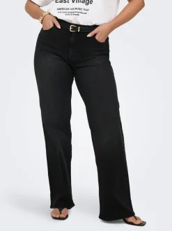 Discount CARJULLES Mellemhøj talje Wide leg fit Jeans Dame Jeans|Jeans