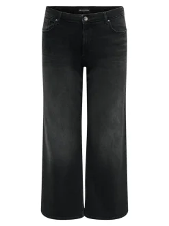 Discount CARJULLES Mellemhøj talje Wide leg fit Jeans Dame Jeans|Jeans