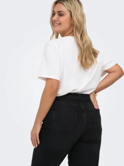 Discount CARJULLES Mellemhøj talje Wide leg fit Jeans Dame Jeans|Jeans