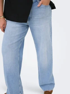 Hot CARJULLES Mellemhøj talje Wide leg fit Jeans Dame Jeans|Jeans
