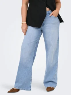 Hot CARJULLES Mellemhøj talje Wide leg fit Jeans Dame Jeans|Jeans