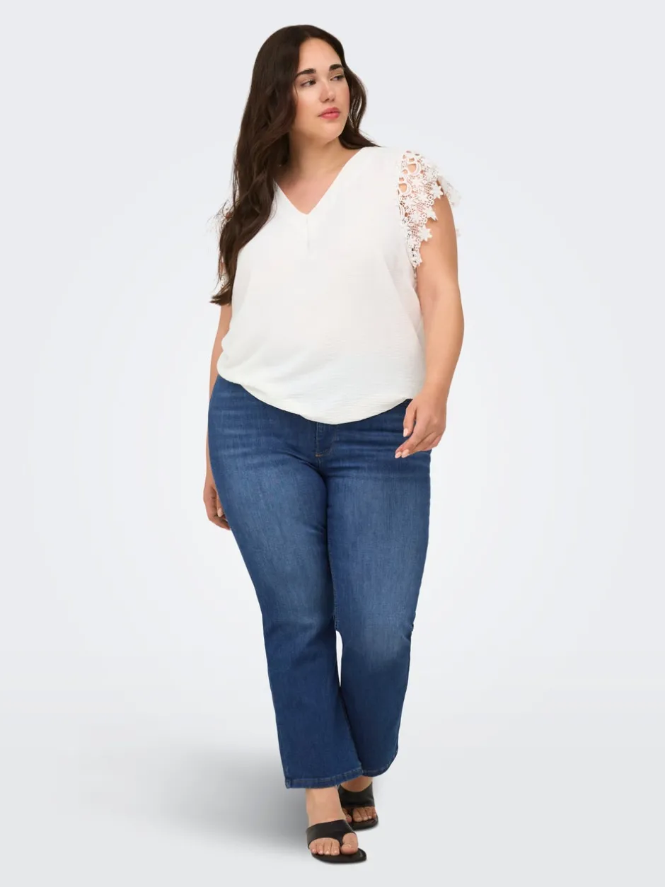 Sale CARKENYA Mellemhøj talje Flared fit Cropped Jeans Dame Jeans|Jeans