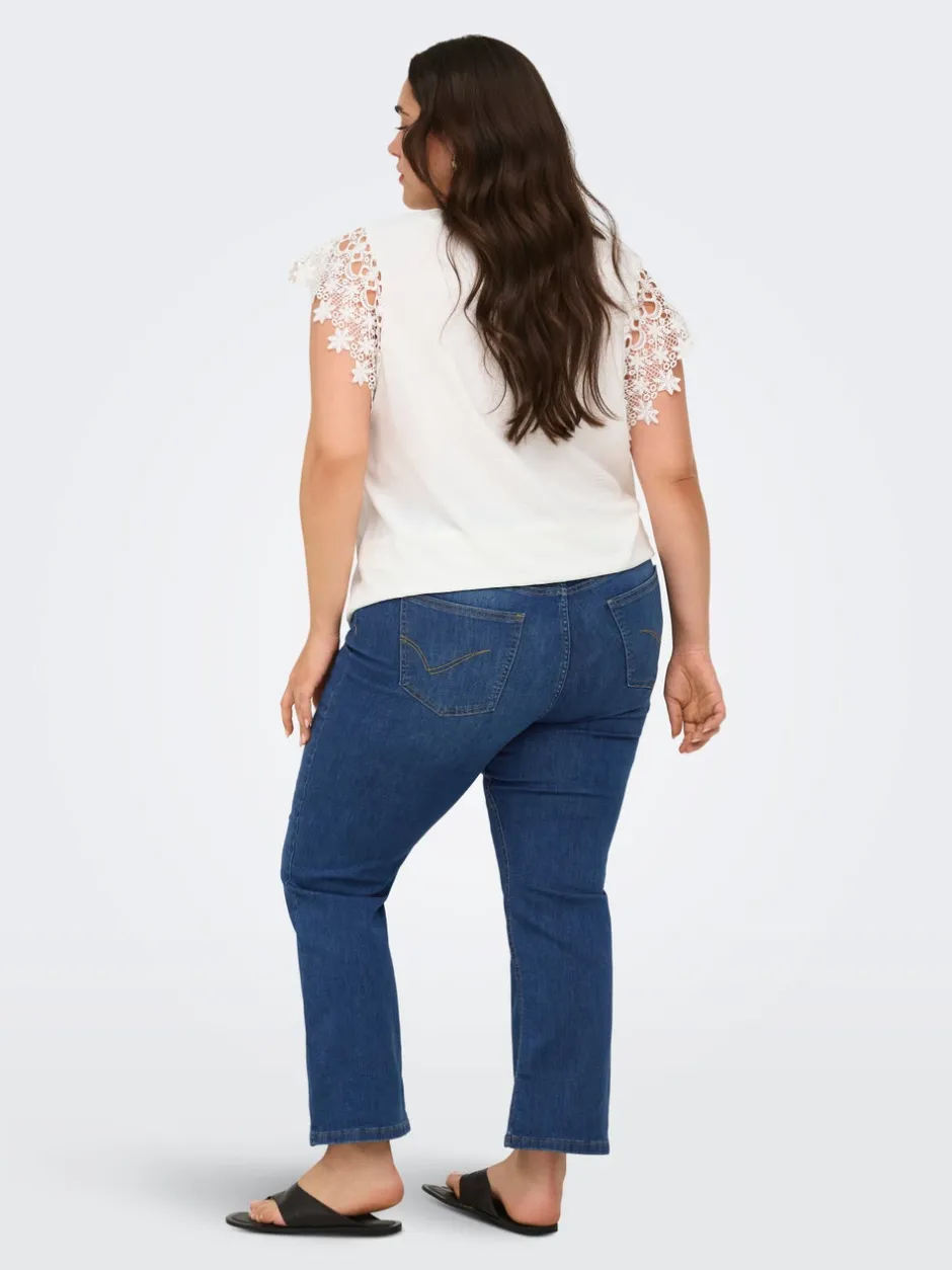 Sale CARKENYA Mellemhøj talje Flared fit Cropped Jeans Dame Jeans|Jeans