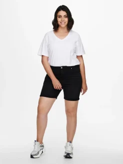 Sale CARLAOLA Høj talje Skinny fit Denim-shorts Dame Shorts
