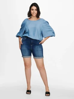 Clearance CARLAOLA Høj talje Skinny fit Denim-shorts Dame Shorts