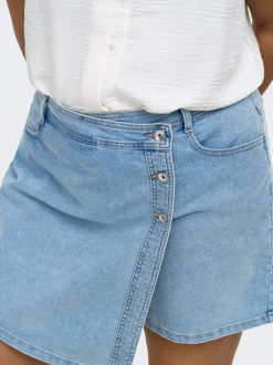 Clearance CARLESLY Buksenederdel Mininederdel Dame Nederdele|Double Denim