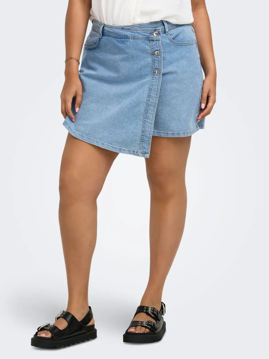 Clearance CARLESLY Buksenederdel Mininederdel Dame Nederdele|Double Denim