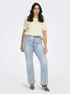 Best CARROSE Høj talje Retro flared fit Jeans Dame Jeans|Jeans