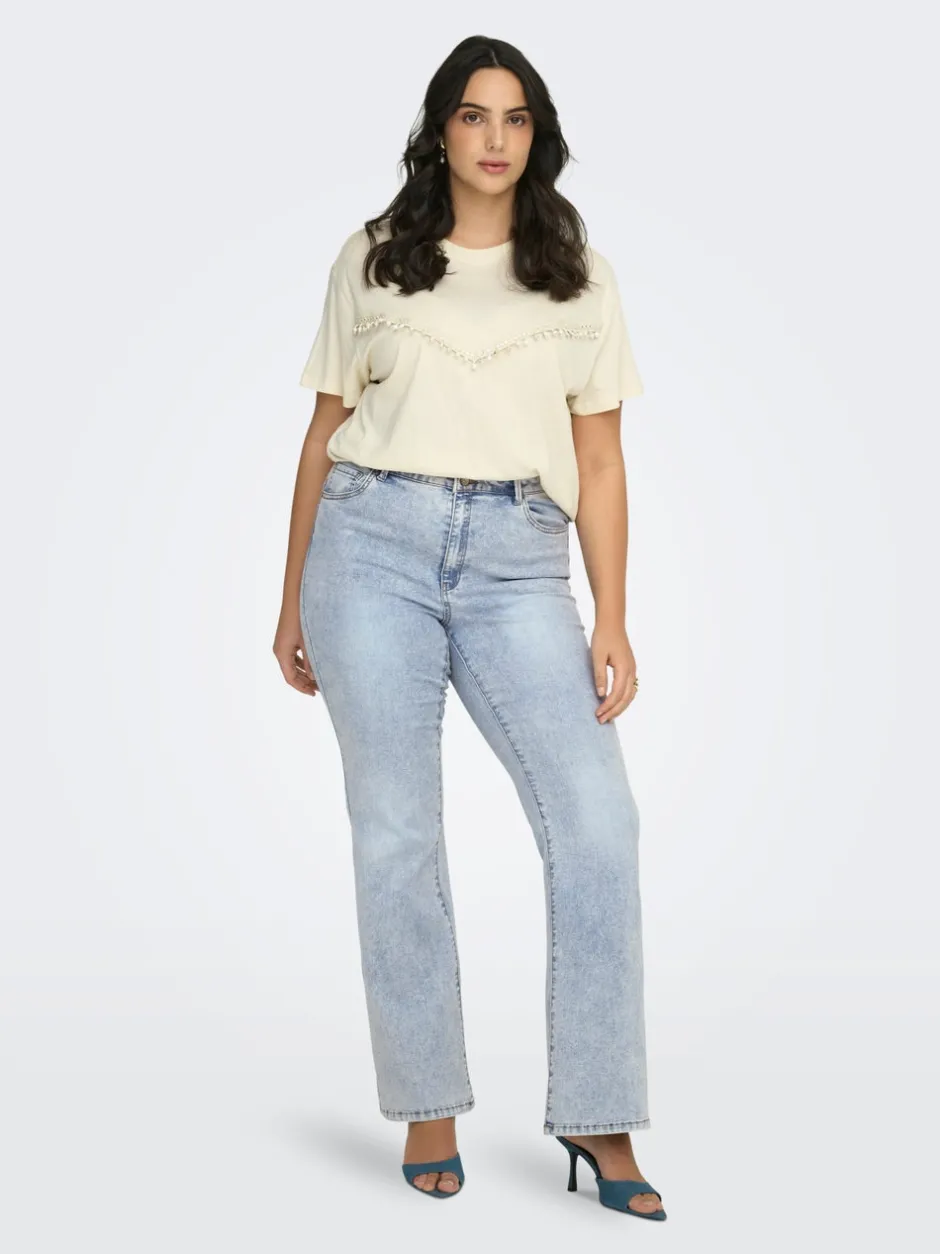 Best CARROSE Høj talje Retro flared fit Jeans Dame Jeans|Jeans
