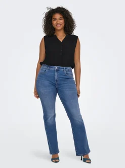 Discount CARSALLY Mellemhøj talje Flared fit Jeans Dame Jeans|Jeans