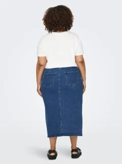 Best CARSIRI Nederdel Midinederdel Dame Nederdele|Double Denim