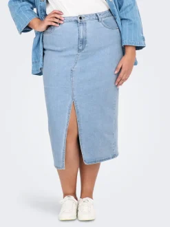 Clearance CARSIRI Nederdel Midinederdel Dame Nederdele|Double Denim