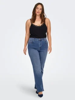 Discount CARSNOW Høj talje Straight fit Jeans Dame Jeans|Jeans