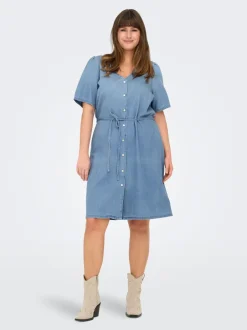 Best CARSONJA Midikjole Dame Kjoler|Double Denim