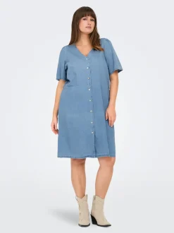 Best CARSONJA Midikjole Dame Kjoler|Double Denim