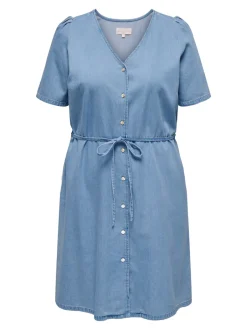 Best CARSONJA Midikjole Dame Kjoler|Double Denim